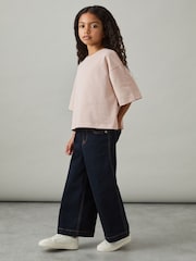Reiss Blush Cassy 9-13 yrs Oversized Cotton Crew-Neck T-Shirt - Image 2 of 4