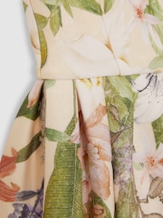 Reiss Pink Print Trinny 4-9 yrs Floral Scuba Sleeveless Dress - Image 4 of 4