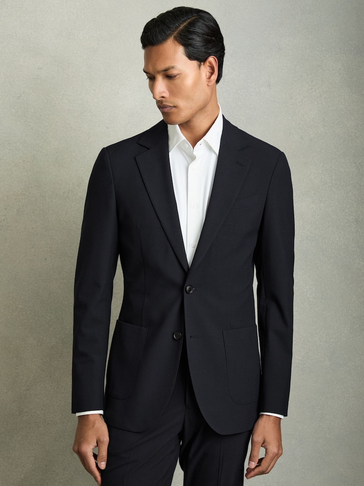 Темно-синий - Reiss Found Single-Breasted Stretch Suit Blazer Slim-Fit - Image 1 of 9