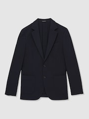 Темно-синий - Reiss Found Single-Breasted Stretch Suit Blazer Slim-Fit - Image 3 of 9