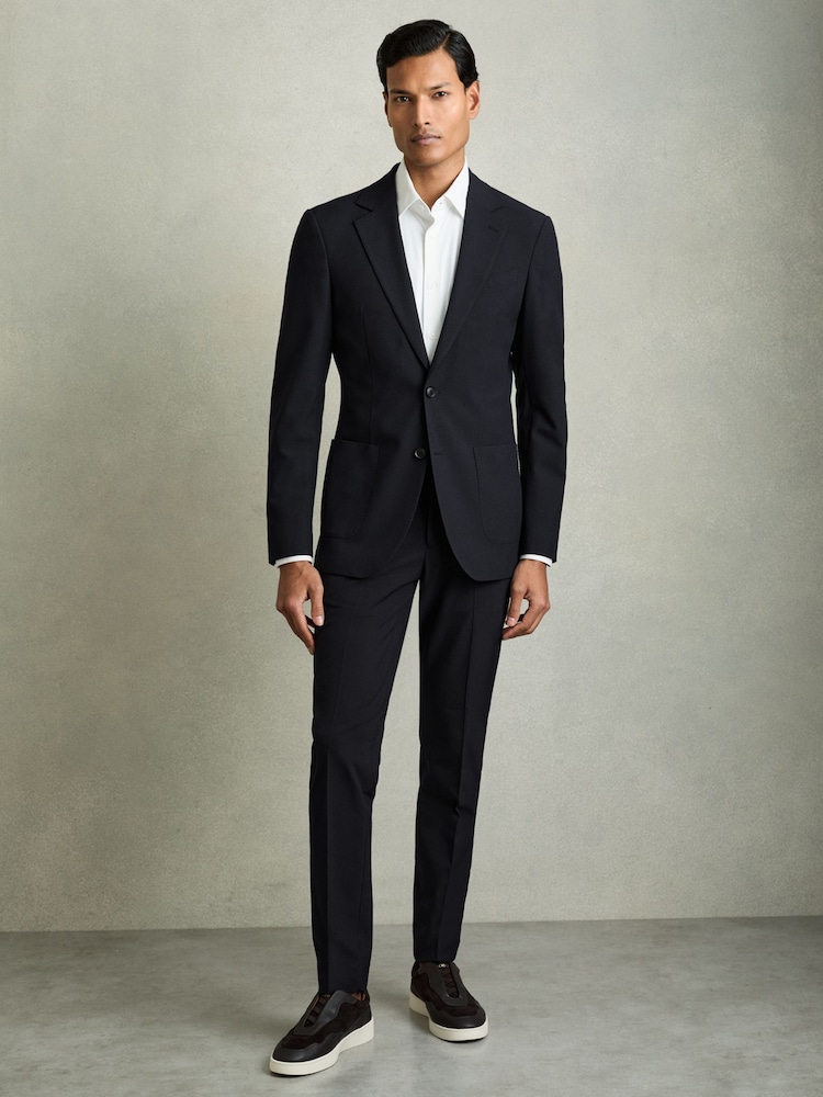 marine - CoupeReiss Found Simple boutonnage extensible Blazer  - Image 4 of 9