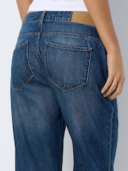 NOISY MAY Blue 100% Cotton High Waist Straight Leg Fold Up Jeans - Image 6 of 6