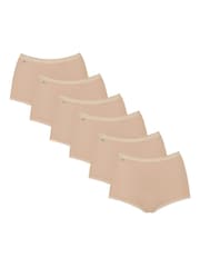 Телесный - Sloggi Basic+ Maxi Nude Knickers 6 Pack - Изображение 1 из 1