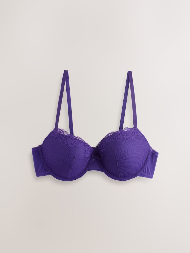 Purple A-DD Push Up Padded Balcony Bra - Image 1 of 3