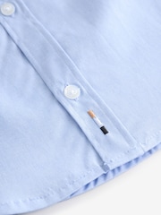 BOSS Blue Short Sleeve Logo Occasion 100% Cotton Shirt - Image 3 of 5
