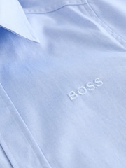 BOSS Blue Short Sleeve Logo Occasion 100% Cotton Shirt - Image 5 of 5