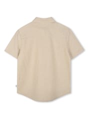 BOSS Natural Short Sleeve Logo Occasion Shirt - Image 2 of 3