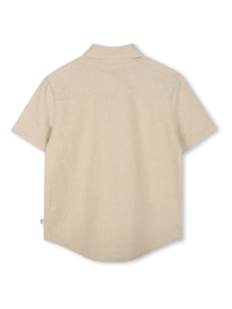 BOSS Natural Short Sleeve Logo Occasion Shirt - Image 2 of 3
