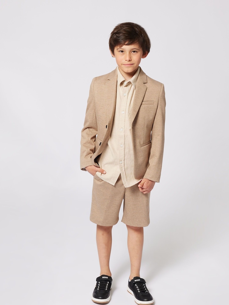 BOSS Natural Short Sleeve Logo Occasion Shirt - Image 3 of 3