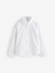 BOSS White Long Sleeve Logo Occasion 100% Cotton Shirt - Image 1 of 8