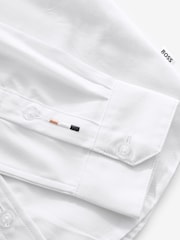 BOSS White Long Sleeve Logo Occasion 100% Cotton Shirt - Image 4 of 8