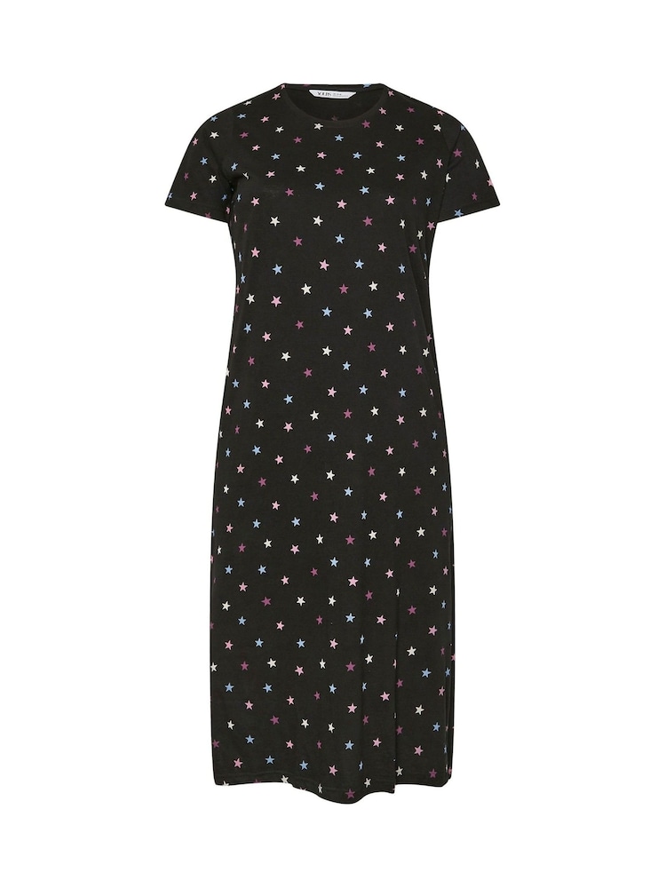 Yours Curve Purple Look To The Stars Midaxi 100% Cotton Nighties 2 Pack - Image 8 of 8