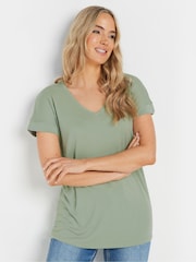 Long Tall Sally Dark Green Modal T-Shirts 2 Pack - Image 2 of 8