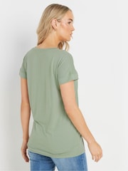 Long Tall Sally Dark Green Modal T-Shirts 2 Pack - Image 4 of 8