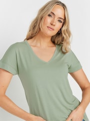 Long Tall Sally Dark Green Modal T-Shirts 2 Pack - Image 5 of 8