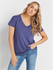 Long Tall Sally Blue Modal T-Shirts 2 Pack - Image 2 of 8
