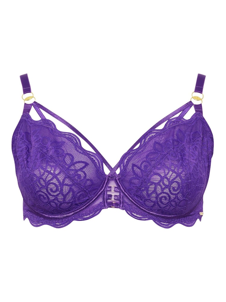 Yours Curve Saffron Swirl Dentelle Soutiens-gorge à bretelles - Image 4 of 5