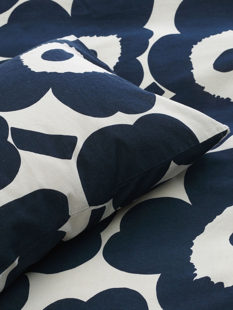 Marimekko Cotton Dark Blue UNIKKO Pillow Case - Image 1 of 4
