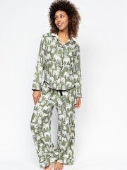 Cyberjammies Green Dog Print Pyjamas Set - Image 1 of 3