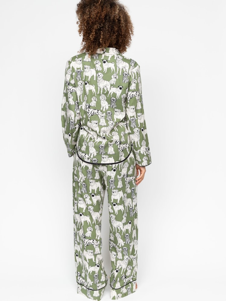 Cyberjammies Green Dog Print Pyjamas Set - Image 2 of 3