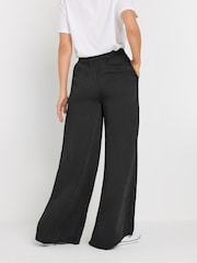 Long Tall Sally Black Hammered Satin Wide Leg Trousers - Image 3 of 5