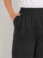 Long Tall Sally Black Hammered Satin Wide Leg Trousers - Image 4 of 5