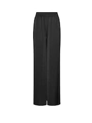 Long Tall Sally Black Hammered Satin Wide Leg Trousers - Image 5 of 5