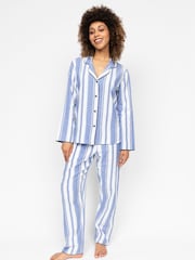 Cyberjammies Blue Stripe 100% Cotton Pyjama Set - Image 1 of 3