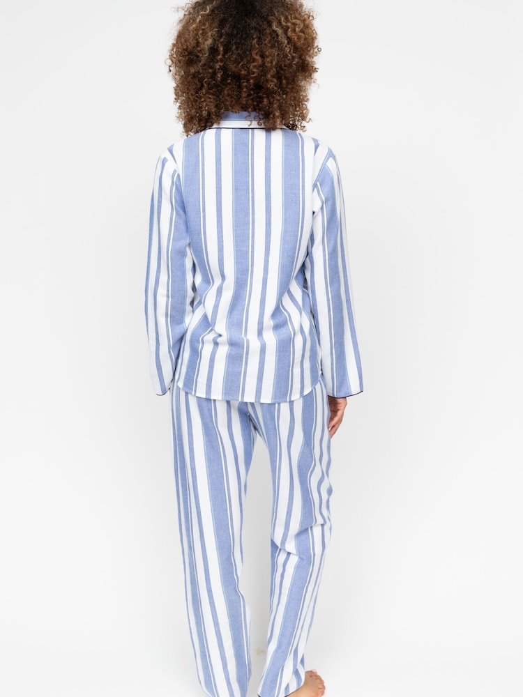 Cyberjammies Blue Stripe 100% Cotton Pyjama Set - Image 2 of 3