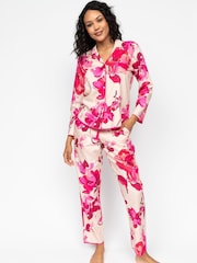 Cyberjammies Pink Peach Floral Pyjamas Set - Image 1 of 3
