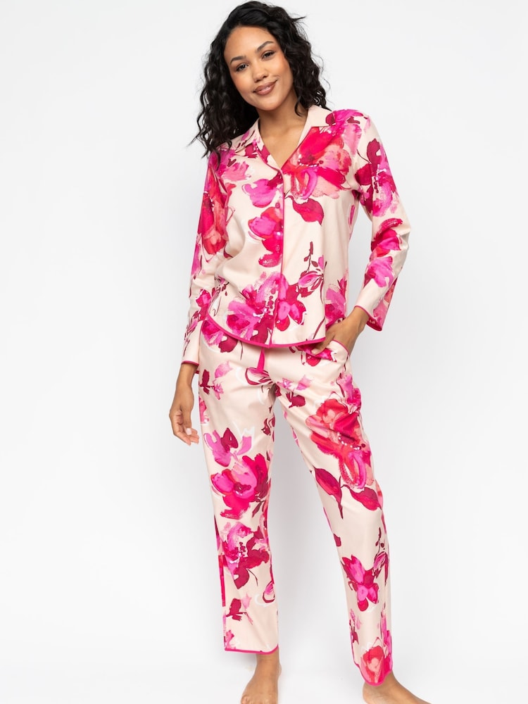Cyberjammies Pink Peach Floral Pyjamas Set - Image 1 of 3