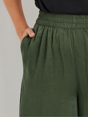 Long Tall Sally Green Hammered Satin Wide Leg Trousers - Image 5 of 6