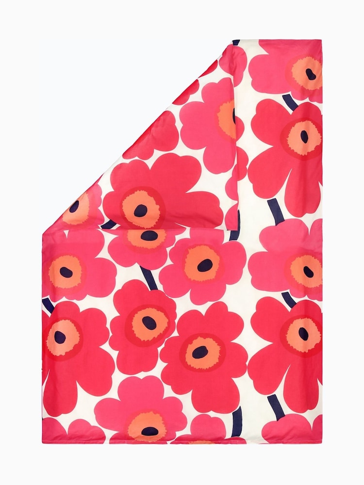Marimekko White Red UNIKKO PC Duvet Cover - Image 2 of 4