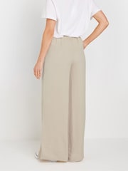 Long Tall Sally Natural Hammered Satin Wide Leg Trousers - Image 3 of 5