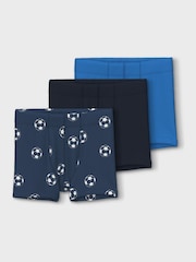 Name It Blue Football Boxers 3 Pack - Image 1 of 2