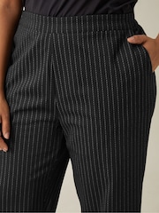 Evans Pinstripe Wide Leg Black Trousers - Image 4 of 5