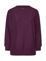 Evans Curve Burgundy Red Ribbed Soft Touch Jumper - Image 5 of 5