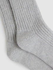 Reiss Grey Carmen Rib-Knit Socks With Cashmere - Image 2 of 4