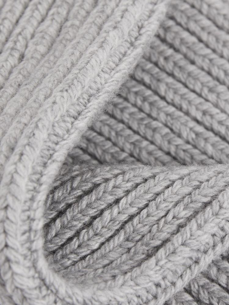 Reiss Grey Carmen Rib-Knit Socks With Cashmere - Image 4 of 4