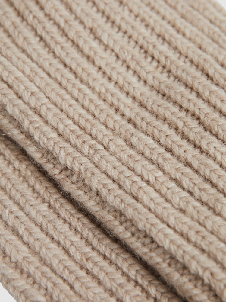 Reiss Oatmeal Carmen Rib-Knit Socks With Cashmere - Image 3 of 3