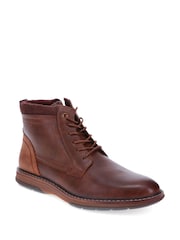 Pavers Brown Patched Lace Up Boots - Image 2 of 5