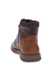 Pavers Brown Patched Lace Up Boots - Image 3 of 5