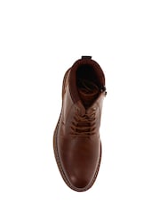 Pavers Brown Patched Lace Up Boots - Image 4 of 5