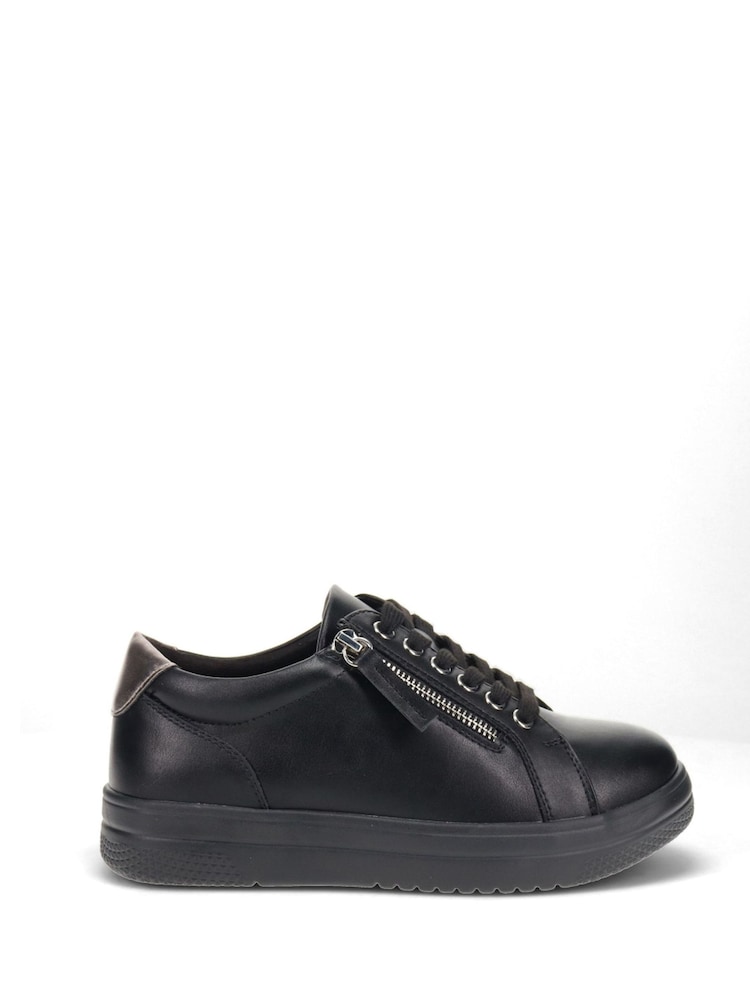Pavers Black Lace-Up Chunky Trainers - Image 1 of 5