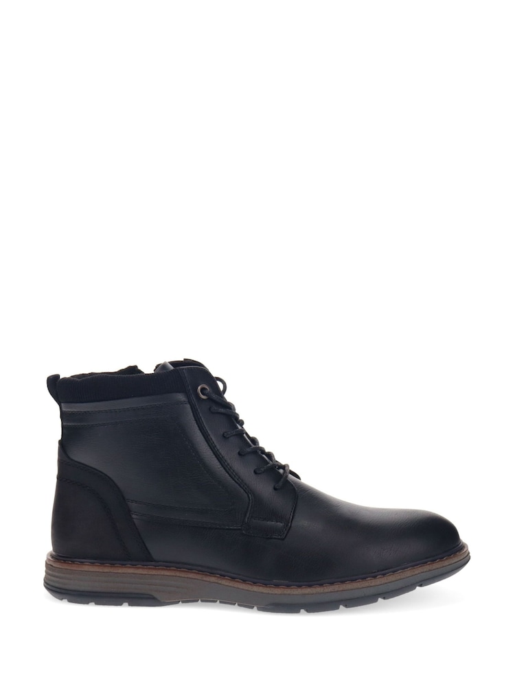 Pavers Black Patched Lace Up Boots - Image 1 of 5