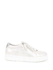 Pavers Silver Lace-Up Chunky Trainers - Image 1 of 5