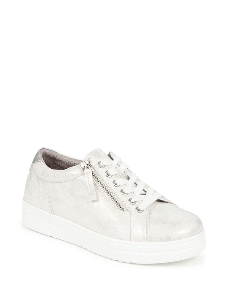 Pavers Silver Lace-Up Chunky Trainers - Image 2 of 5