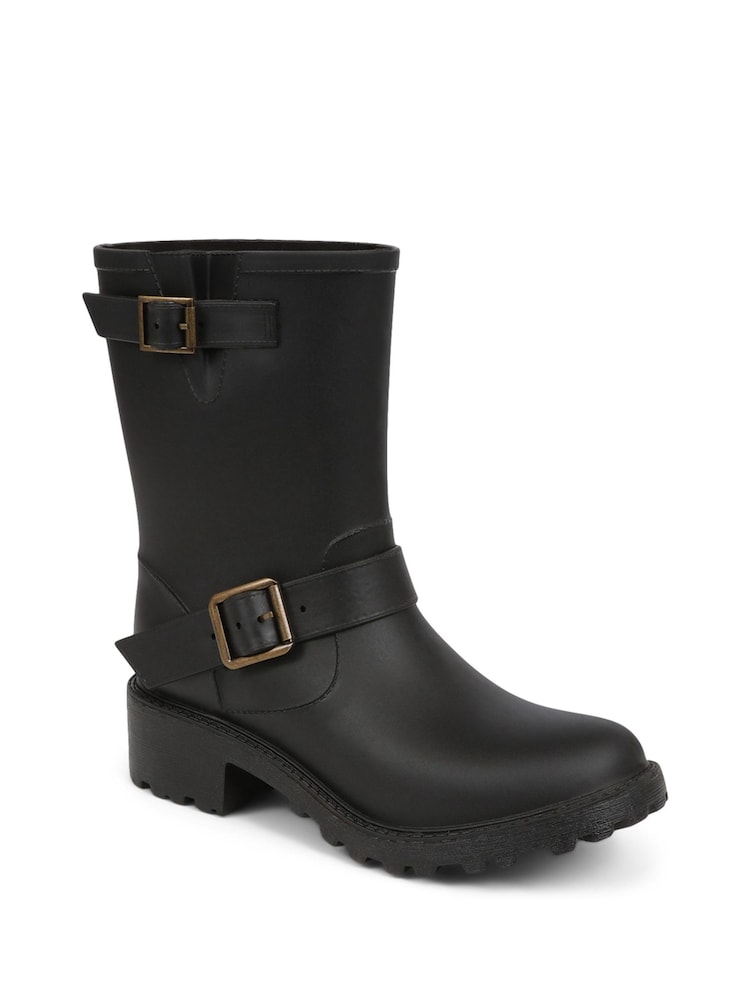 Pavers Black Ankle Boot Wellies - Image 2 of 5
