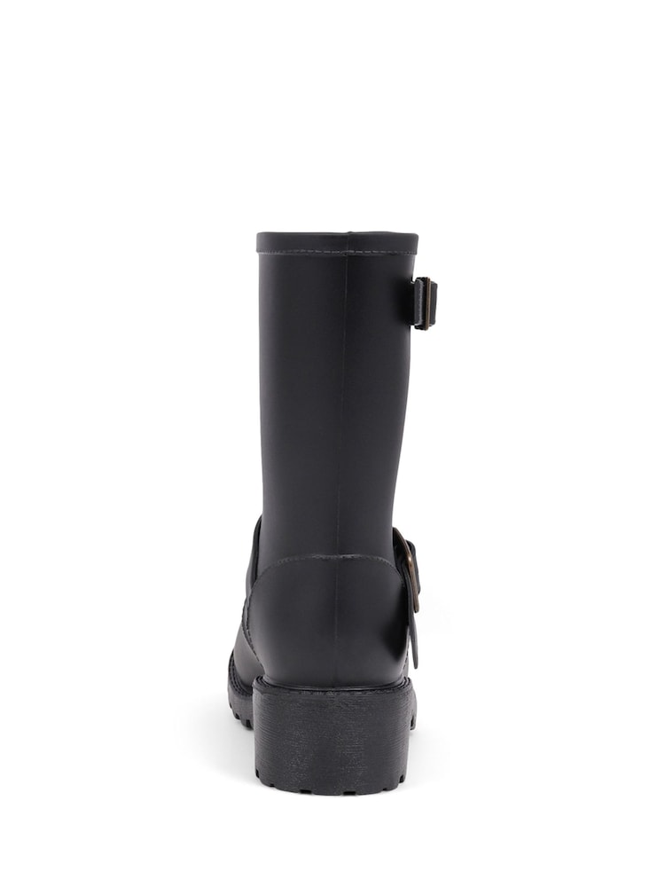 Pavers Black Ankle Boot Wellies - Image 3 of 5