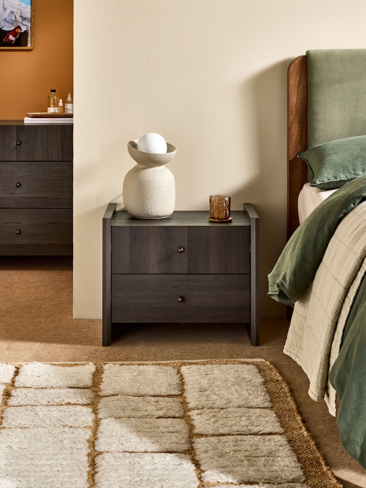 MADE.COM Dark Brown Macauley Bedside Table - Image 1 of 6 MADE.COM Dark Brown Macauley Bedside Table - Image 1 of 6